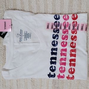 NEW Women's Tennessee Tee T-shirt Top short sleeve White Pink State of mine Lrge
